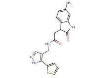 2-(6-methyl-2-oxo-2,3-dihydro-1H-indol-3-yl)-N-{[5-(2-thienyl)-1H-pyrazol-4-yl]methyl}acetamide