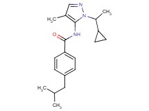 N-[1-(1-cyclopropylethyl)-4-methyl-1H-pyrazol-5-yl]-4-isobutylbenzamide