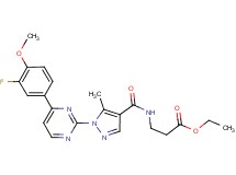 ethyl N-({1-[4-(3-fluoro-4-methoxyphenyl)-2-pyrimidinyl]-5-methyl-1H-pyrazol-4-yl}carbonyl)-beta-alaninate