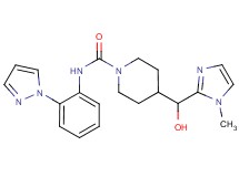 4-[hydroxy(1-methyl-1H-imidazol-2-yl)methyl]-N-[2-(1H-pyrazol-1-yl)phenyl]piperidine-1-carboxamide