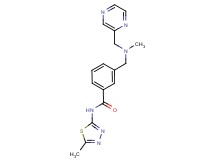 3-{[methyl(pyrazin-2-ylmethyl)amino]methyl}-N-(5-methyl-1,3,4-thiadiazol-2-yl)benzamide