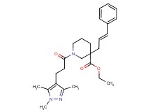 ethyl 3-[(2E)-3-phenyl-2-propen-1-yl]-1-[3-(1,3,5-trimethyl-1H-pyrazol-4-yl)propanoyl]-3-piperidinecarboxylate