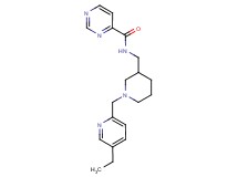 N-({1-[(5-ethylpyridin-2-yl)methyl]piperidin-3-yl}methyl)pyrimidine-4-carboxamide