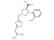 (3S*,4R*)-1-[(5-isobutyl-1,2,4-oxadiazol-3-yl)methyl]-4-(2-methylphenyl)pyrrolidine-3-carboxylic acid