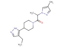 4-(4-ethyl-1H-pyrazol-5-yl)-1-[2-(4-methyl-1H-pyrazol-1-yl)propanoyl]piperidine