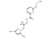 N-({1-[(3,5-dimethyl-1H-pyrazol-1-yl)methyl]cyclopropyl}methyl)-6-(methoxymethyl)pyridine-2-carboxamide