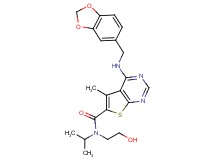 4-[(1,3-benzodioxol-5-ylmethyl)amino]-N-(2-hydroxyethyl)-N-isopropyl-5-methylthieno[2,3-d]pyrimidine-6-carboxamide