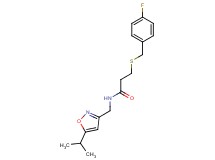 3-[(4-fluorobenzyl)thio]-N-[(5-isopropylisoxazol-3-yl)methyl]propanamide