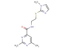 2,6-dimethyl-N-{2-[(1-methyl-1H-imidazol-2-yl)thio]ethyl}pyrimidine-4-carboxamide
