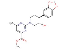 methyl 2-[(3S*,4S*)-4-(1,3-benzodioxol-5-yl)-3-hydroxypiperidin-1-yl]-6-methylpyrimidine-4-carboxylate