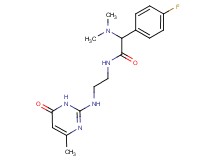 2-(dimethylamino)-2-(4-fluorophenyl)-N-{2-[(4-methyl-6-oxo-1,6-dihydro-2-pyrimidinyl)amino]ethyl}acetamide