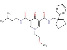 1-(2-methoxyethyl)-N-(3-methylbutyl)-4-oxo-N'-[(1-phenylcyclopentyl)methyl]-1,4-dihydro-3,5-pyridinedicarboxamide