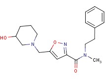 5-[(3-hydroxypiperidin-1-yl)methyl]-N-methyl-N-(2-phenylethyl)isoxazole-3-carboxamide