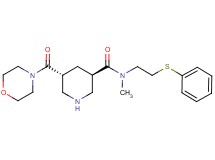 (3R*,5R*)-N-methyl-5-(morpholin-4-ylcarbonyl)-N-[2-(phenylthio)ethyl]piperidine-3-carboxamide