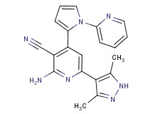 2-amino-6-(3,5-dimethyl-1H-pyrazol-4-yl)-4-(1-pyridin-2-yl-1H-pyrrol-2-yl)nicotinonitrile
