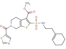 methyl 2-({[2-(1-cyclohexen-1-yl)ethyl]amino}sulfonyl)-6-(1,3-thiazol-5-ylcarbonyl)-4,5,6,7-tetrahydrothieno[2,3-c]pyridine-3-carboxylate