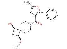 (1R*,3S*)-3-methoxy-7-(5-methyl-2-phenyl-3-furoyl)-7-azaspiro[3.5]nonan-1-ol