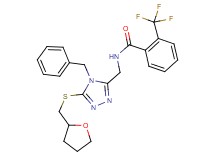 N-({4-benzyl-5-[(tetrahydro-2-furanylmethyl)thio]-4H-1,2,4-triazol-3-yl}methyl)-2-(trifluoromethyl)benzamide