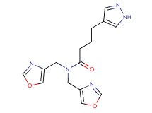 N,N-bis(1,3-oxazol-4-ylmethyl)-4-(1H-pyrazol-4-yl)butanamide
