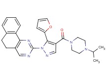 2-{5-(2-furyl)-4-[(4-isopropyl-1-piperazinyl)carbonyl]-1H-pyrazol-1-yl}-5,6-dihydrobenzo[h]quinazoline
