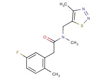 2-(5-fluoro-2-methylphenyl)-N-methyl-N-[(4-methyl-1,2,3-thiadiazol-5-yl)methyl]acetamide