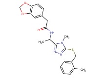 2-(1,3-benzodioxol-5-yl)-N-(1-{4-methyl-5-[(2-methylbenzyl)thio]-4H-1,2,4-triazol-3-yl}ethyl)acetamide