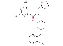2,6-dimethyl-N-{[1-(2-methylbenzyl)-4-piperidinyl]methyl}-N-(tetrahydro-2-furanylmethyl)-4-pyrimidinecarboxamide
