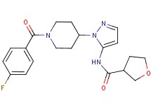 N-{1-[1-(4-fluorobenzoyl)-4-piperidinyl]-1H-pyrazol-5-yl}tetrahydro-3-furancarboxamide