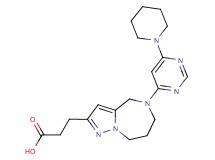 3-{5-[6-(1-piperidinyl)-4-pyrimidinyl]-5,6,7,8-tetrahydro-4H-pyrazolo[1,5-a][1,4]diazepin-2-yl}propanoic acid