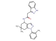 N-[6,6-dimethyl-1-(2-methylphenyl)-4,5,6,7-tetrahydro-1H-indazol-4-yl]-2-(1H-indazol-3-yl)acetamide