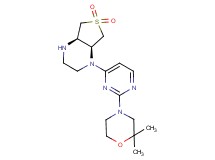 (4aR*,7aS*)-1-[2-(2,2-dimethylmorpholin-4-yl)pyrimidin-4-yl]octahydrothieno[3,4-b]pyrazine 6,6-dioxide