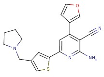 2-amino-4-(3-furyl)-6-[4-(pyrrolidin-1-ylmethyl)-2-thienyl]nicotinonitrile
