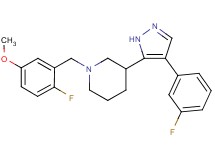1-(2-fluoro-5-methoxybenzyl)-3-[4-(3-fluorophenyl)-1H-pyrazol-5-yl]piperidine