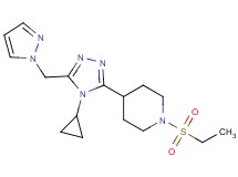 4-[4-cyclopropyl-5-(1H-pyrazol-1-ylmethyl)-4H-1,2,4-triazol-3-yl]-1-(ethylsulfonyl)piperidine