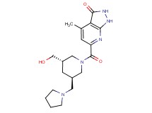 6-{[(3S*,5R*)-3-(hydroxymethyl)-5-(pyrrolidin-1-ylmethyl)piperidin-1-yl]carbonyl}-4-methyl-1,2-dihydro-3H-pyrazolo[3,4-b]pyridin-3-one
