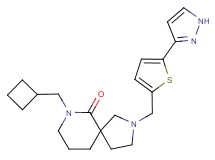 7-(cyclobutylmethyl)-2-{[5-(1H-pyrazol-3-yl)-2-thienyl]methyl}-2,7-diazaspiro[4.5]decan-6-one