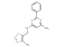 6-methyl-N-[(4-methyl-1,2,3-thiadiazol-5-yl)methyl]-2-phenylpyrimidin-4-amine
