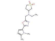 N-{[5-(1,5-dimethyl-1H-pyrrol-2-yl)-1,3,4-oxadiazol-2-yl]methyl}-N-ethyltetrahydro-3-thiophenamine 1,1-dioxide