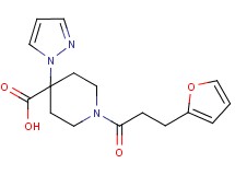 1-[3-(2-furyl)propanoyl]-4-(1H-pyrazol-1-yl)piperidine-4-carboxylic acid