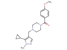 1-[(5-cyclopropyl-1-methyl-1H-pyrazol-4-yl)methyl]-4-(4-methoxybenzoyl)piperazine