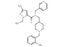 1-ethyl-3-methyl-N-{[1-(2-methylbenzyl)-4-piperidinyl]methyl}-N-(3-pyridinylmethyl)-1H-pyrazole-5-carboxamide