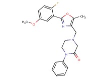 4-{[2-(2-fluoro-5-methoxyphenyl)-5-methyl-1,3-oxazol-4-yl]methyl}-1-phenyl-2-piperazinone