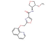 N-[(3S*,4R*)-4-methoxytetrahydrofuran-3-yl]-2-[(quinolin-8-yloxy)methyl]-1,3-oxazole-4-carboxamide