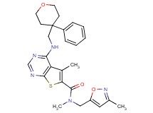 N,5-dimethyl-N-[(3-methyl-5-isoxazolyl)methyl]-4-{[(4-phenyltetrahydro-2H-pyran-4-yl)methyl]amino}thieno[2,3-d]pyrimidine-6-carboxamide