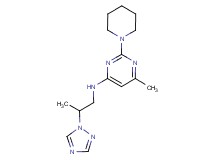 6-methyl-2-piperidin-1-yl-N-[2-(1H-1,2,4-triazol-1-yl)propyl]pyrimidin-4-amine