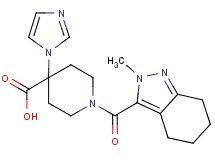 4-(1H-imidazol-1-yl)-1-[(2-methyl-4,5,6,7-tetrahydro-2H-indazol-3-yl)carbonyl]piperidine-4-carboxylic acid