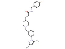 3-{1-[3-(3,5-dimethyl-1H-pyrazol-1-yl)benzyl]-4-piperidinyl}-N-(4-fluorobenzyl)propanamide