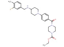ethyl 4-(4-{4-[(3-fluoro-4-methylbenzyl)amino]-1-piperidinyl}benzoyl)-1-piperazinecarboxylate