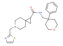 N-[(4-phenyltetrahydro-2H-pyran-4-yl)methyl]-6-(1,3-thiazol-2-ylmethyl)-6-azaspiro[2.5]octane-1-carboxamide