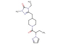 4-ethyl-2-methyl-5-({1-[2-(1H-pyrazol-1-yl)butanoyl]piperidin-4-yl}methyl)-2,4-dihydro-3H-1,2,4-triazol-3-one